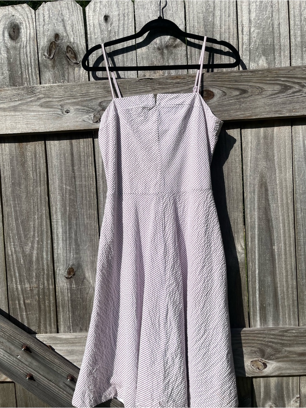 Isaac Mizrahi Light Lavender Seersucker Striped Midi Sundress Sz M